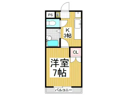 CHARME小野塚(1K/3階)の間取り写真