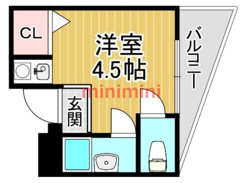 ラポール37(ワンルーム/2階)の間取り写真