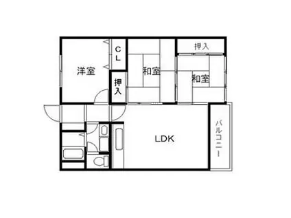 リョウジュ名次(3LDK/1階)の間取り写真