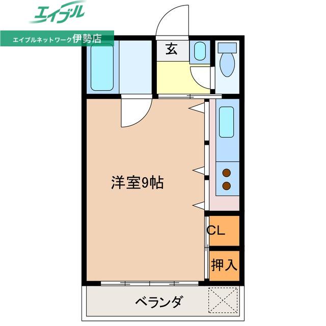 大海マンション(ワンルーム/2階)の間取り写真