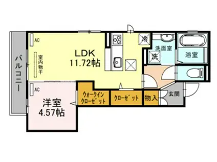 ル・ソレイユ寺田町II(1LDK/1階)の間取り写真