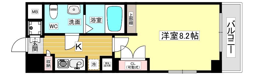 AVION7M8(1K/2階)の間取り写真