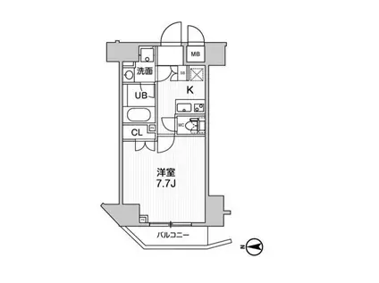 グランド神楽坂(1K/2階)の間取り写真