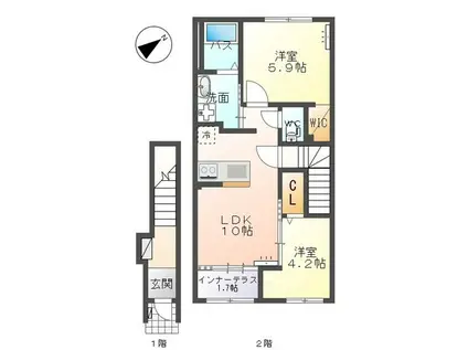 MAISON LA SOEUR (2LDK/2階)の間取り写真