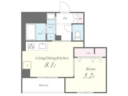 TS RESIDENCE 東陽町(1LDK/2階)の間取り写真