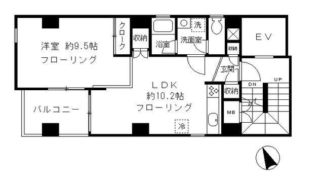 パークビュー南青山(1LDK/3階)の間取り写真