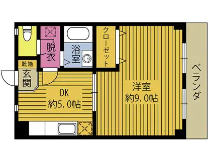 ARBRE西大道(1DK/1階)の間取り写真