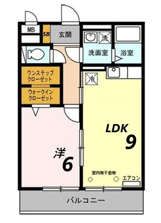 セジュール東浜尻(1LDK/1階)の間取り写真