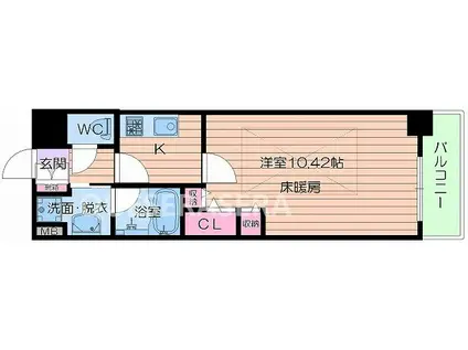 アーバネックス梅田東(1K/7階)の間取り写真