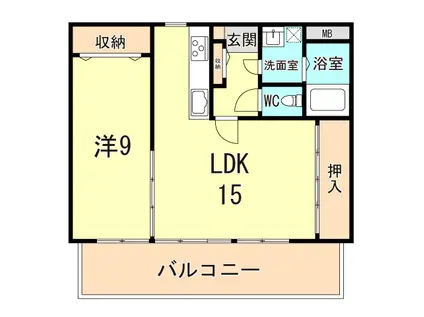 ベルイルモ塩屋(1LDK/3階)の間取り写真