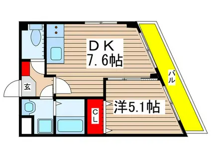BELLEZZA(1DK/3階)の間取り写真
