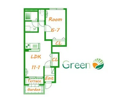 MAISON LA TEADA(1LDK/1階)の間取り写真