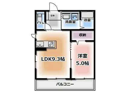 ソフィア鶴川(1LDK/2階)の間取り写真
