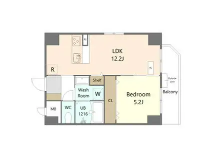 THE RESIDENCE SHINSAKAE(1LDK/3階)の間取り写真