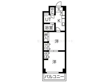 プレステージ宇都宮(2K/5階)の間取り写真