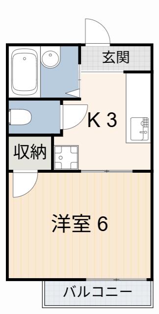 エーデルハイム(1K/2階)の間取り写真