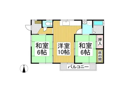 ハイツコトブキ(2LDK/1階)の間取り写真