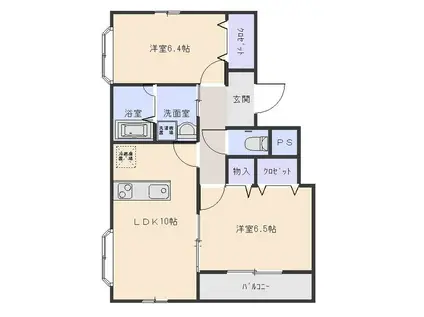 セントラルパーク(2LDK/1階)の間取り写真