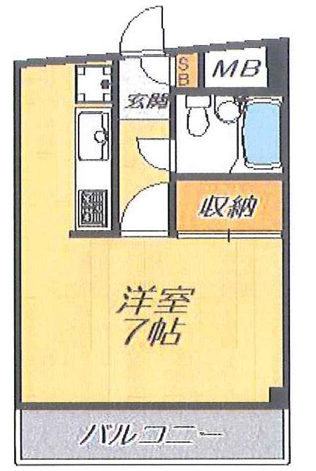プラージュ甲子園(1K/3階)の間取り写真