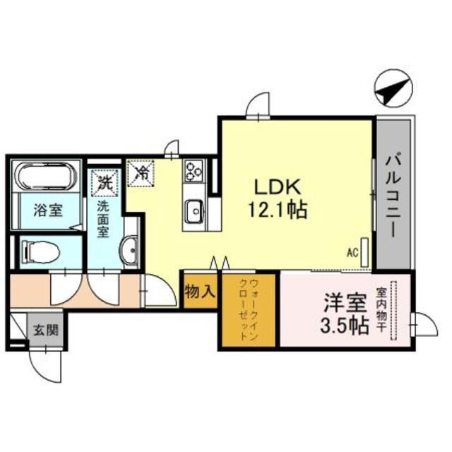 GRAND SOLEIL(1LDK/2階)の間取り写真