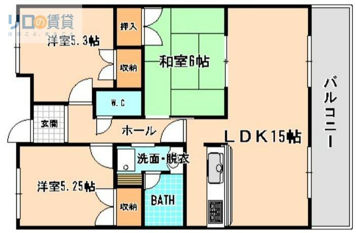 REIWA宝塚(3LDK/3階)の間取り写真