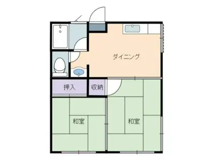 名島荘(2DK/1階)の間取り写真