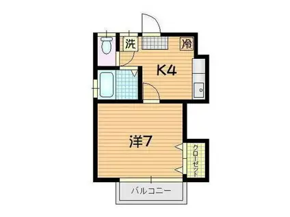 サンレジデンス前九年A(1K/2階)の間取り写真