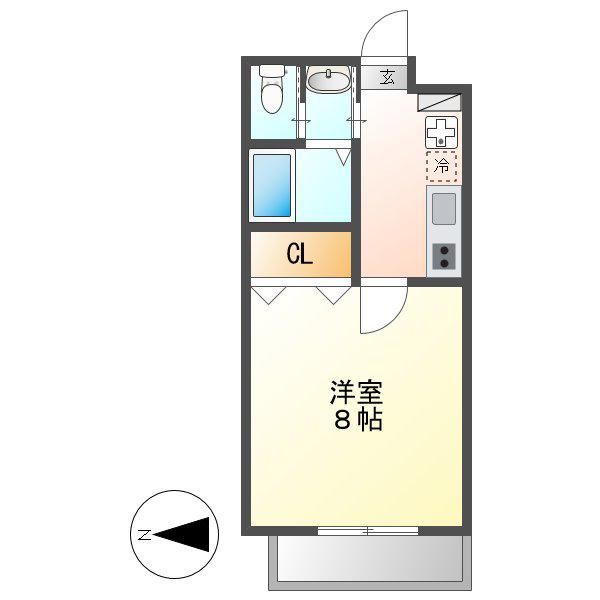 プライマル名古屋吹上(1K/6階)の間取り写真