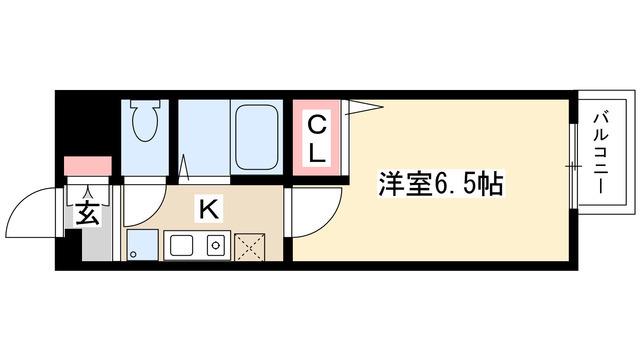 ヒルズ本山南(1K/1階)の間取り写真