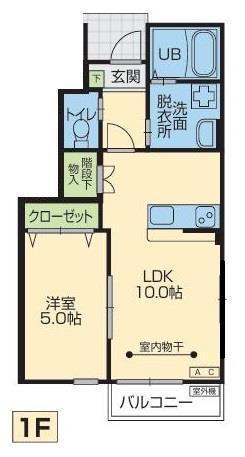 GRAND PARACE十二丁目I(1LDK/1階)の間取り写真