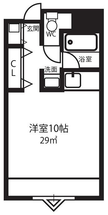 江坂アパートメント(ワンルーム/6階)の間取り写真