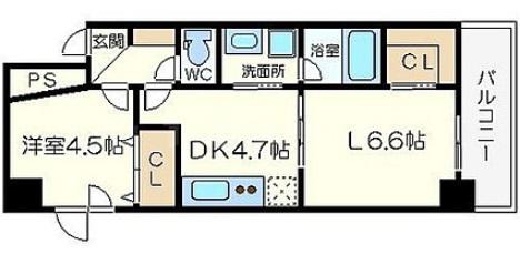 URBAN FLATS中之島(2DK/10階)の間取り写真