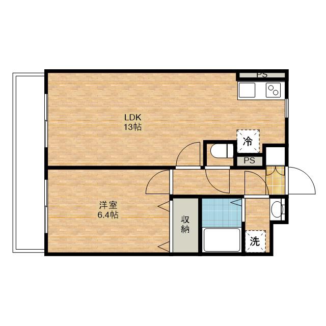 エフプラッツ(1LDK/3階)の間取り写真