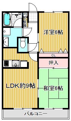 垂水ヴィレッジ(2LDK/1階)の間取り写真