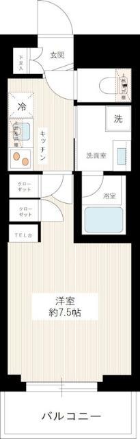 ジュイールパルフェ西新井(1K/3階)の間取り写真