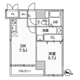 プレアデス千里山田(1LDK/3階)の間取り写真