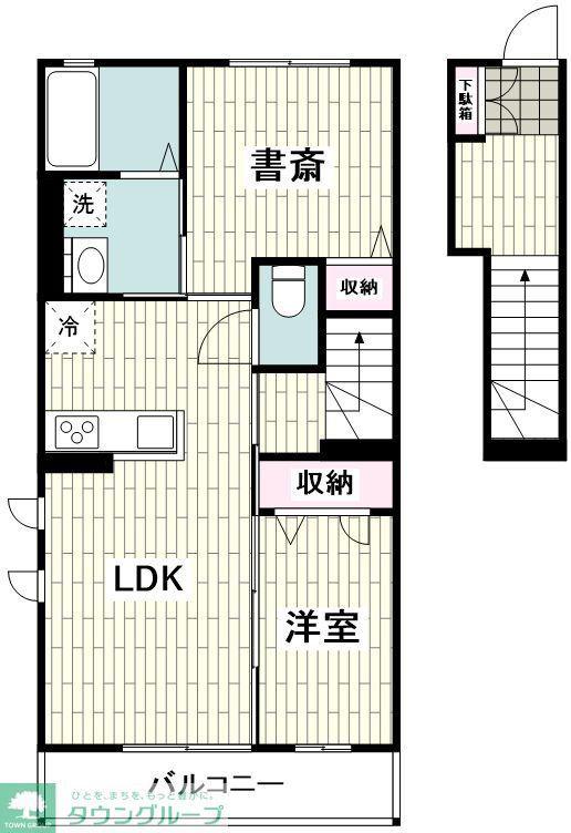グリーンテラス 等々力(1SLDK/2階)の間取り写真