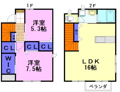 アークテラス大寛(2LDK/1階)の間取り写真