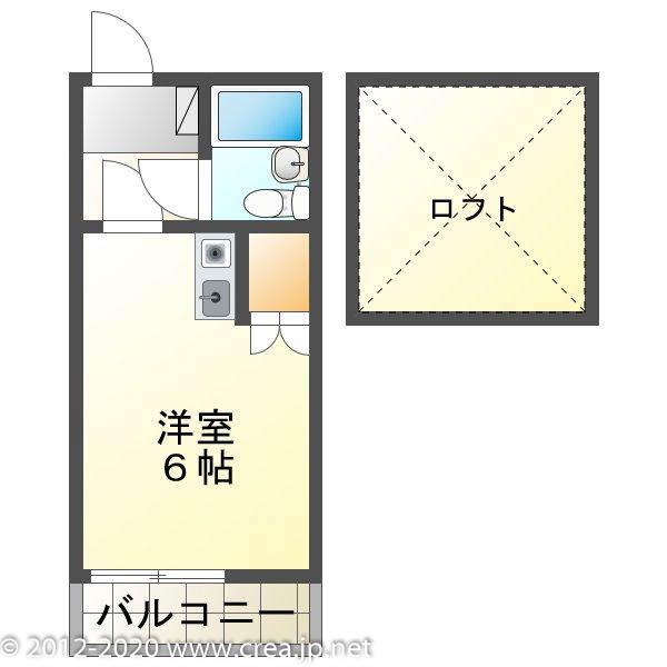 イーストサンライズ(ワンルーム/2階)の間取り写真