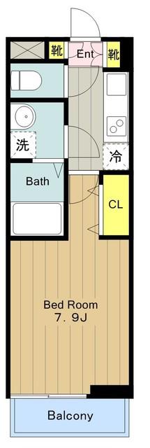 アンジュ座間(1K/2階)の間取り写真