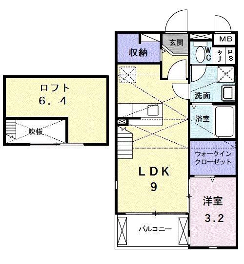 南海泉北線 深井駅 徒歩19分 2階建 築16年(1LDK/2階)の間取り写真