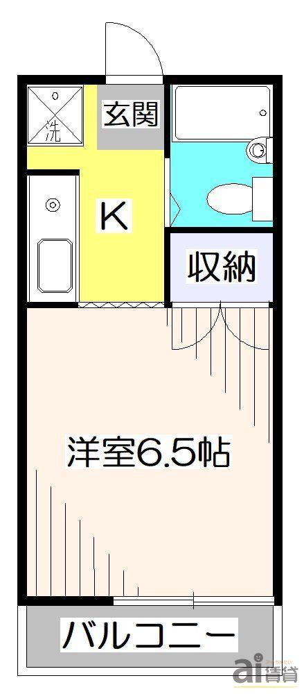 サンアベニュー弥生2(1K/3階)の間取り写真