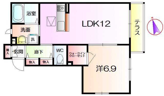 シャーメゾントモ(1LDK/1階)の間取り写真