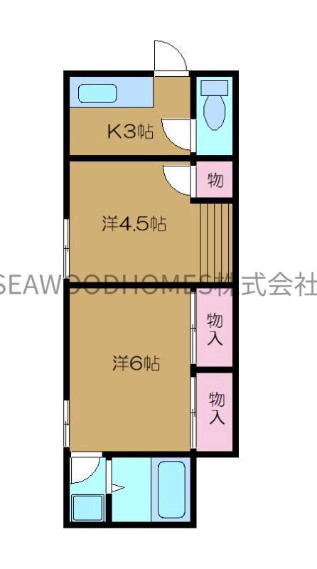 大武荘2号(2K/2階)の間取り写真