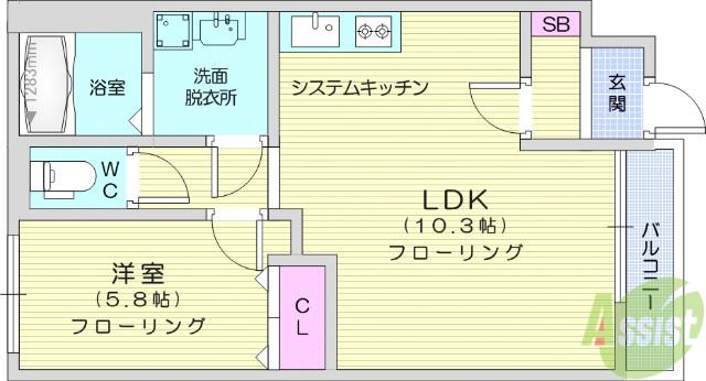 パストラルⅡ(1LDK/1階)の間取り写真