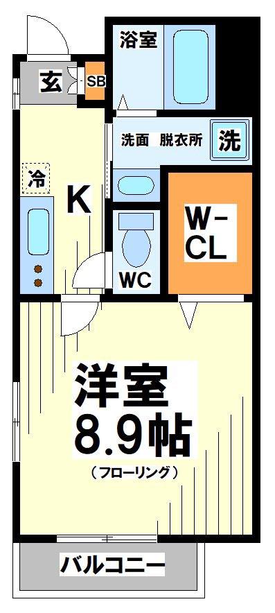アスール(1K/3階)の間取り写真