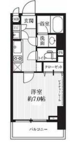HF北四番丁レジデンス(1K/6階)の間取り写真