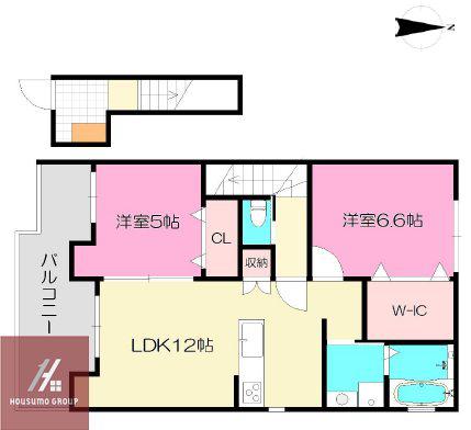 CASA BRILLANTE(2LDK/2階)の間取り写真
