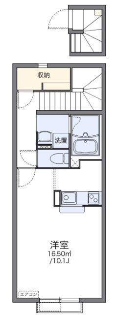 レオネクストウェルフェアー(1K/2階)の間取り写真