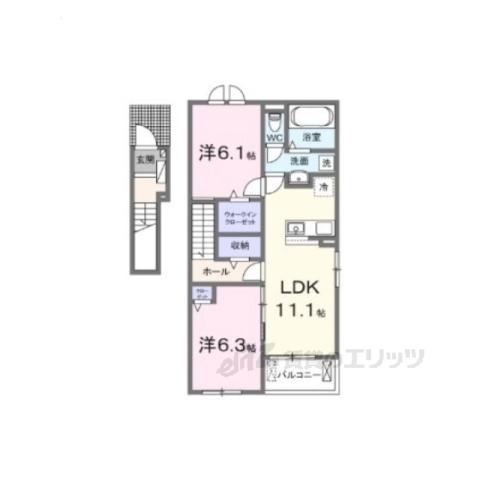 セイバリー プリムローズ Ⅱ(2LDK/2階)の間取り写真